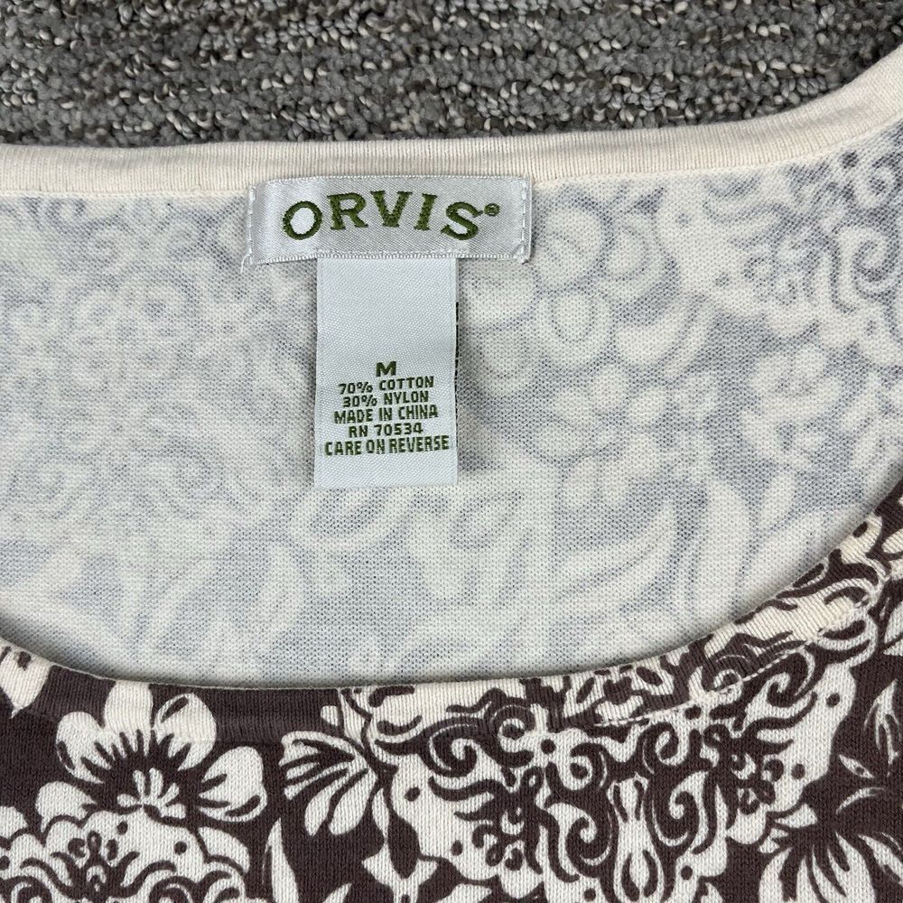 Orvis Short Sleeve Sleeveless Shirt‎ Set Of 3 Green Brown Floral Women's Size M - Picture 7 of 16
